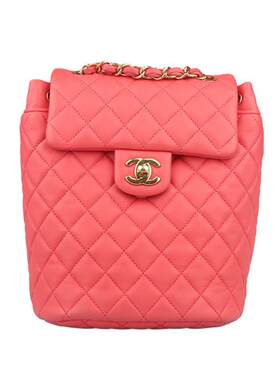 9新香奈儿URBAN SPIRIT BACKPACK粉色羊皮迷你双肩二手奢侈品包包