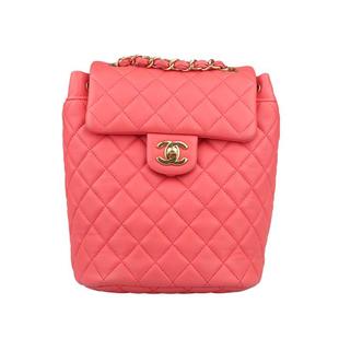 9新香奈儿URBAN SPIRIT BACKPACK粉色羊皮迷你双肩二手奢侈品包包