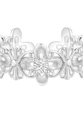 VIVIWELL鸢尾花约拉丝复古戒指