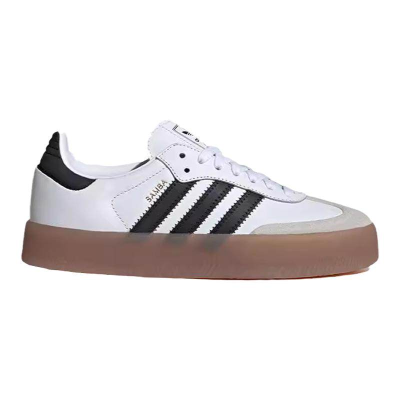 阿迪达斯三叶草女子2024夏新款经典三条杠百搭T头休闲板鞋 JI1349