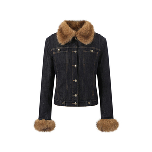 Goosfir 原创设计小香风复古牛仔短款外套女秋冬新款保暖夹克外套