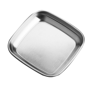 迷你小托盘金属点心盘304不锈钢茶点干果摆盘零食茶碟茶室茶果盘