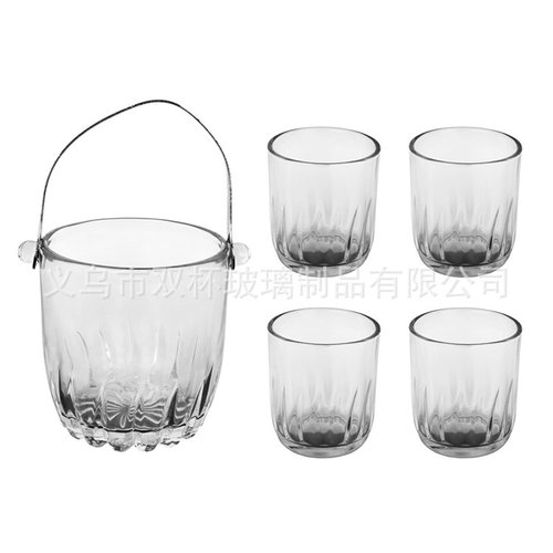 厂家直供奔马冰桶套装酒器六件套钻石冰礼品保险铅玻璃套装无