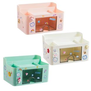 笔筒文具收纳盒抽屉分格大容量可爱儿童女孩小学生桌面文具整理盒