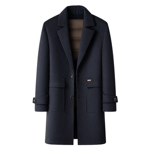 [羊毛鹅绒内胆]梦特娇冬季男士羊毛大衣中长款羽绒服外套保暖厚J