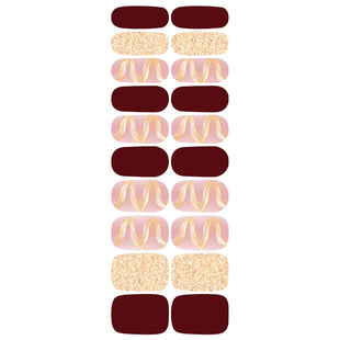 凝胶美甲指甲贴纸光疗烤灯美甲半固化美甲贴晕染防水牢固烟花红色