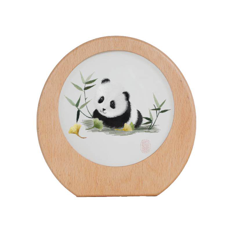 安靖蜀绣之乡纯手工刺绣装饰摆件