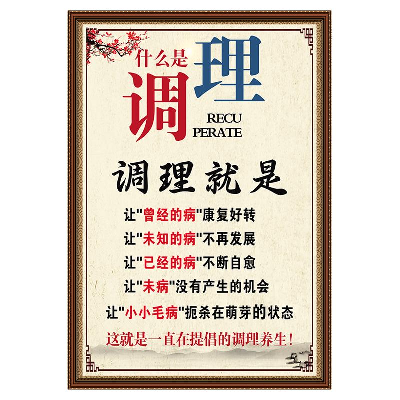 中医养生馆调理养生理念艾灸挂图