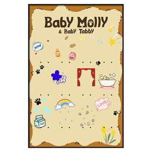 babymolly手办盲盒收纳装饰画家居潮玩展示架立体收纳架创意壁画