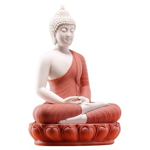 禅意摆件陶瓷佛像释迦摩尼阿弥陀佛药师佛如来佛像摆件三宝佛坐像