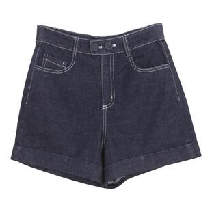 小鹿松紧腰牛仔短裤女夏季薄款新品中腰时尚韩版大码宽松休闲显瘦