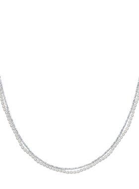 周六福珍珠项链女贝珠S925银链坠优雅小众节日礼物送女友