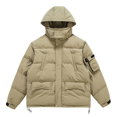 胖胖哥工装连帽羽绒服男款冬季2025新款面包服大码宽松鸭绒外套潮