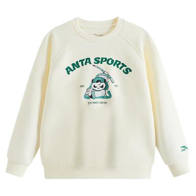 安踏儿童装男童套头衫2025冬季新款中大童熊猫圆领儿童卫衣男孩潮