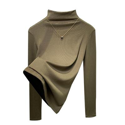 猫人半高领打底衫女秋冬螺纹
