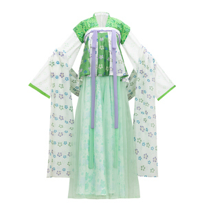 醒春集【无尽春】唐制汉服唐背子对襟衫齐胸裙陌腹天丝绿色日常春