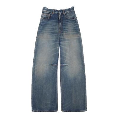 MM6毛边做旧牛仔裤裤子