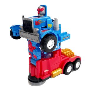 中秋节儿童手提灯笼电动万向发光自动变形机器人卡通拖头汽车玩具