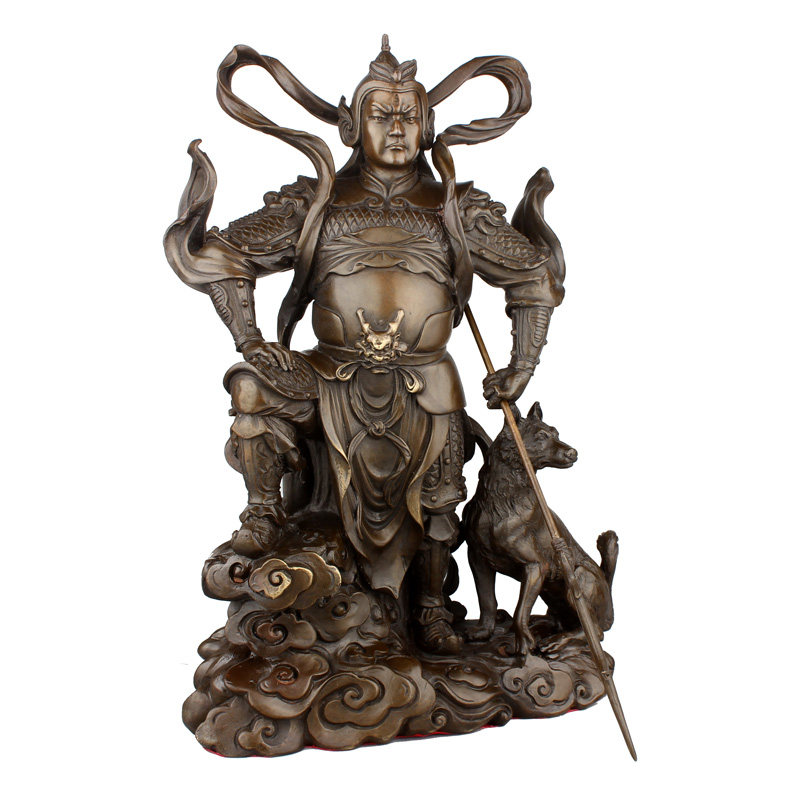 黄铜杨戬二郎真君装饰工艺品神像