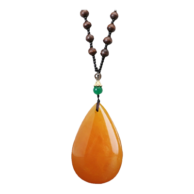 复古仿蜜蜡吊坠项链平安扣葫芦长款衬衫链民族风男女配饰挂件