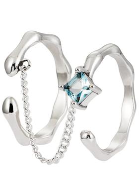 戒指锆石ins新款独特银色饰品