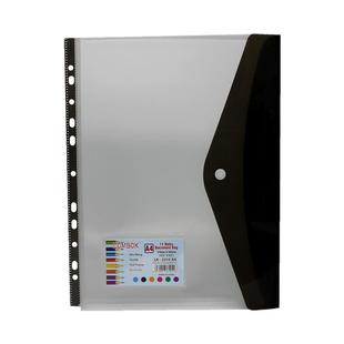 A4透明文件袋11孔活页资料袋大容量立体档案袋塑料按扣保护膜加厚