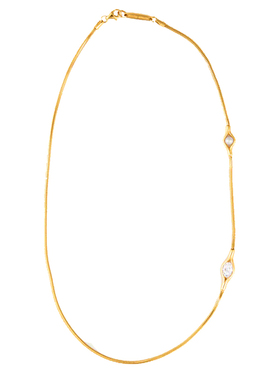 JILIFANG 镶嵌珍珠锆石闪钻细款轻奢欧美ins高级感蛇骨锁骨链项链