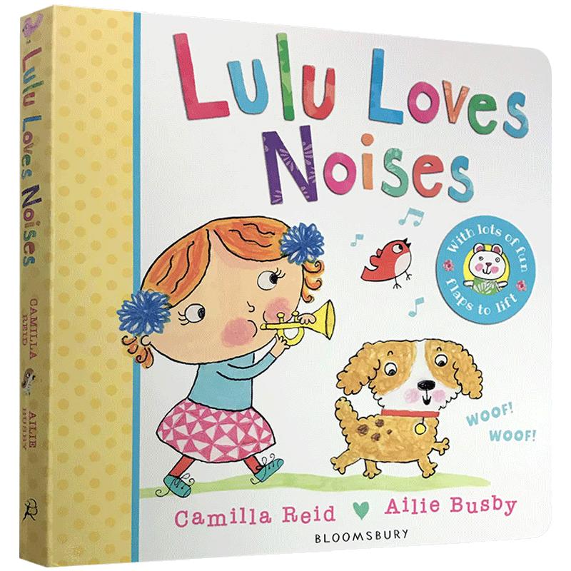 英文原版绘本Lulu Loves Noises露露爱声音幼儿生活好习惯培养入门启蒙图画书纸板翻翻书露露lulu系列宝宝玩英语书单进口正版