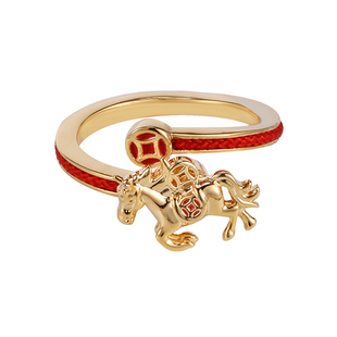 新中式时来运转马上有钱戒指女士旺财运2026本命年饰品红绳食指戒