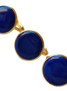 原创天然青金石无事牌戒指