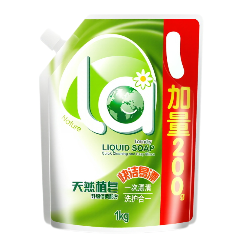威露士妈妈壹选la天然植皂洗衣液洁净除菌除螨家庭用实惠补充装2L