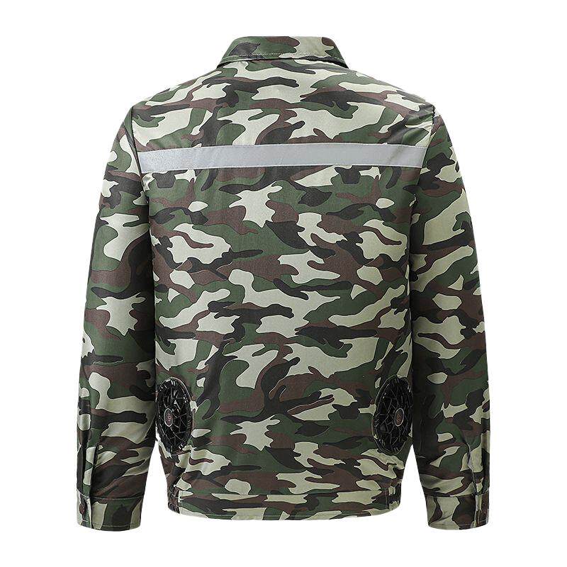 夏季降温空调服带风扇衣服男款电焊工制冷工作服工地劳保工装上衣