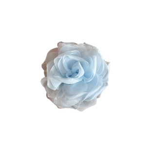 超仙黄色山茶花抓夹女新款温柔氛围感半扎发头饰花朵发夹头花发饰