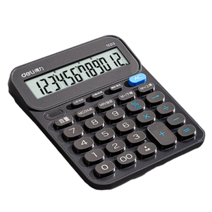 得力计算器真人语音播报办公用学生用会计用大屏幕大按键宽屏数显计算器多功能便携商用双电池款商务款计算器