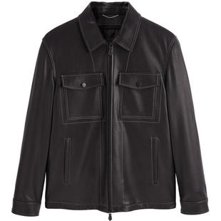 【断码钜惠】真皮皮衣太平鸟男装 翻领皮衣明线山羊皮夹克外套