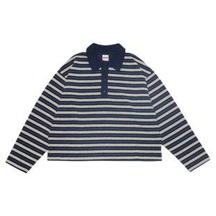 niko and ...POLO衫女2025冬季新款休闲慵懒条纹长袖上衣592295