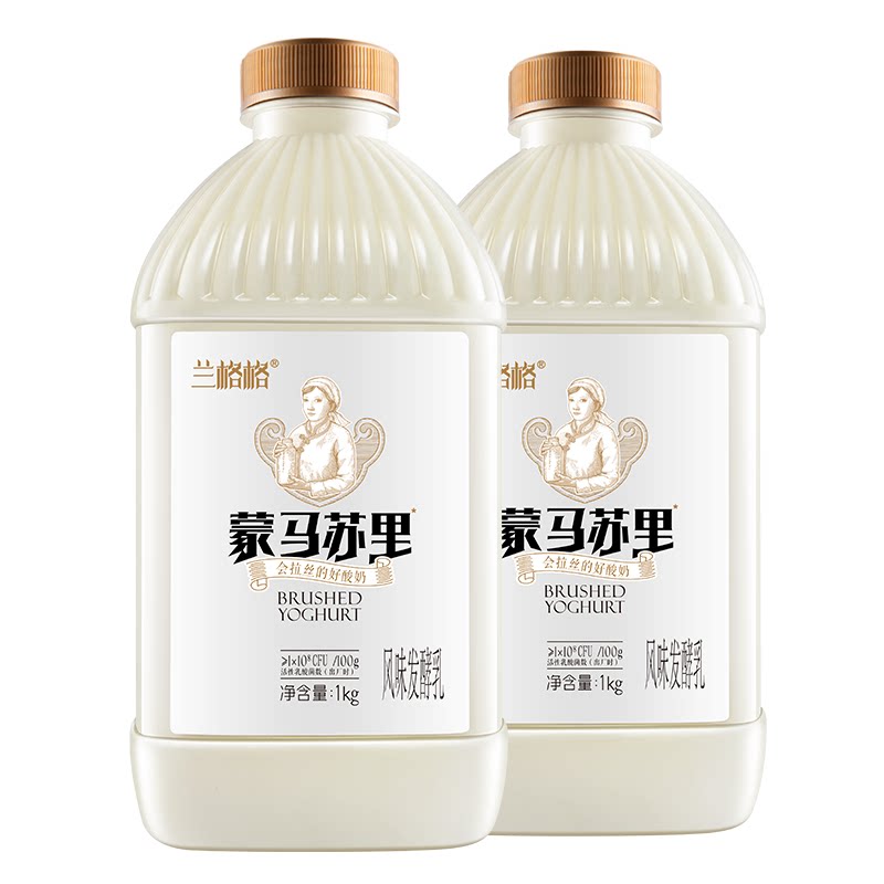 兰格格酸奶内蒙古桶装1kg*4网红