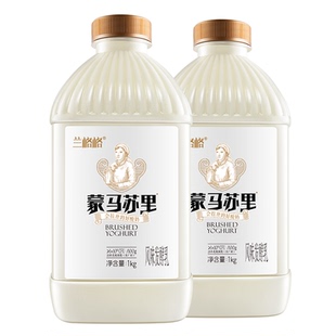 兰格格酸奶内蒙古熟酸奶酸奶蒙马苏里1kg*4桶装网红酸奶水果捞奶