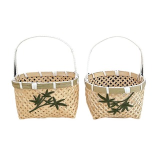 竹编小篮子手提装鸡蛋水果杨梅点心竹筐迷你手工编织竹篮礼盒批发