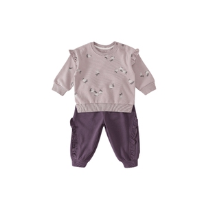 女宝宝套装春秋季儿童甜美可爱花边两件套婴幼儿分体衣服女童春装