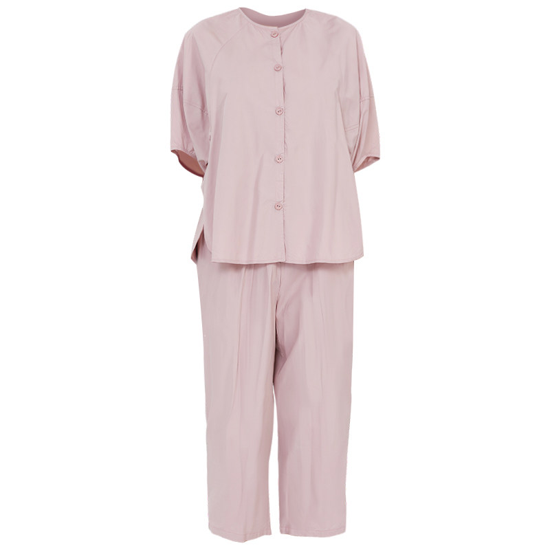 曼宅家俱乐部睡衣女款春夏季新款水洗棉短袖可外穿休闲家居服套装