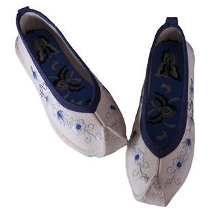 22新款平底中口通用国潮复古日常尖头手工绣花鞋千层底平单鞋小花