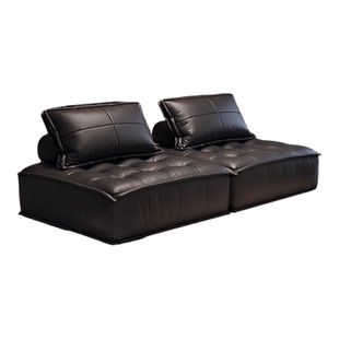 原版北欧懒人中古风方块皮埃蒙特真皮沙发组合模块豆腐块