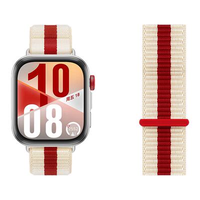 适用华为fit4手表带新年瑞红专用FIT4pro手环尼龙回环华为watch fit3表带男智能手表fit4pro新款女士运动透气