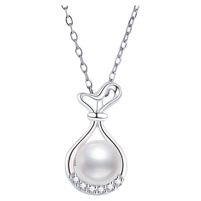 天然淡水珍珠耳环S925纯银新中式锁骨链小众气质福袋项链耳坠套装