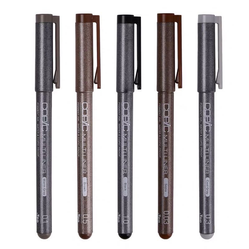 日本Copic针管笔单支套装勾线笔棕褐色黑色马克笔水彩防水防酒精