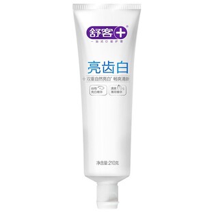 舒客清爽薄荷亮齿白牙膏不含氟去渍洁白亮白去黄清新补贴款