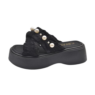 法式绝美厚底凉拖女夏外穿高级感2026新款配裙子外出沙滩坡跟拖鞋