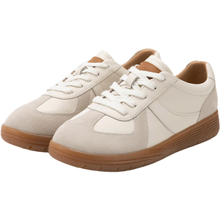 暇步士经典德训鞋春夏款女鞋真皮百搭撞色简约板鞋平底休闲阿甘鞋