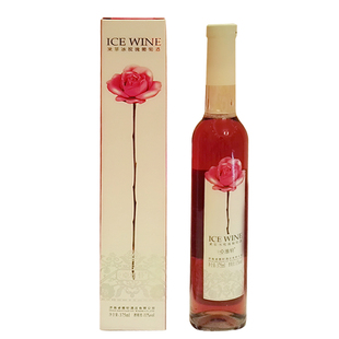 平阴玫瑰鲜花红酒花酿冰葡萄露酒女士低度甜酒11度375ml原厂包邮